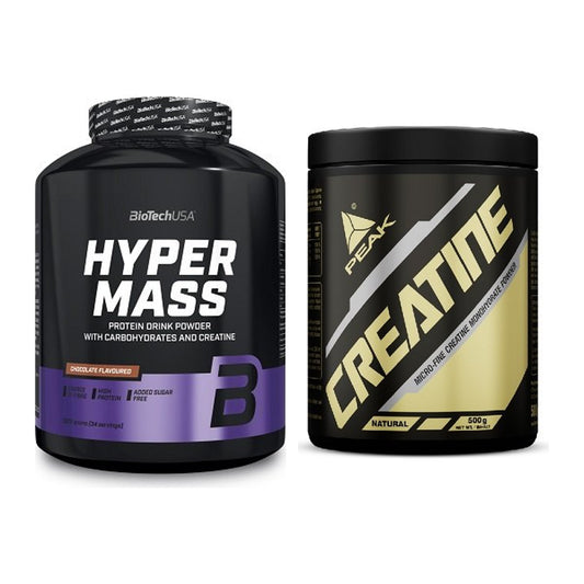 Masseaufbau-Set: BioTech Hyper Mass 2270g + Peak Creatin Powder – alle enthaltenen Artikel