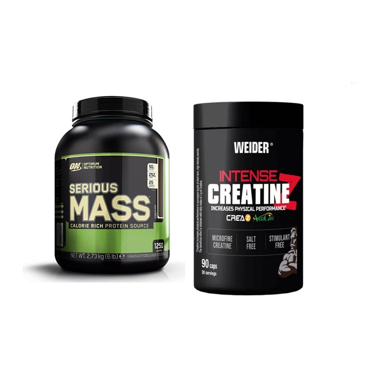 Masseaufbau-Set: Optimum Nutrition Serious + Weider Intense Pure – alle enthaltenen Artikel