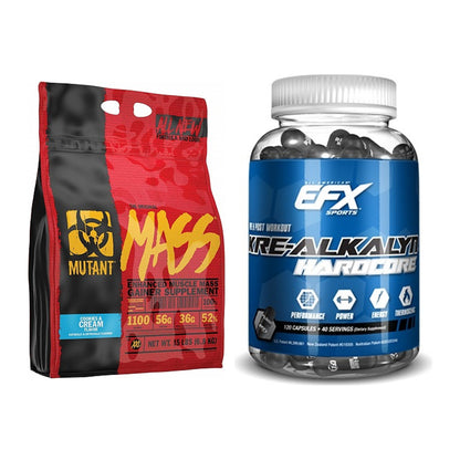 Masseaufbau-Set: Mutant Mass + EFX Kre-Alkalyn Hardcore – alle enthaltenen Artikel