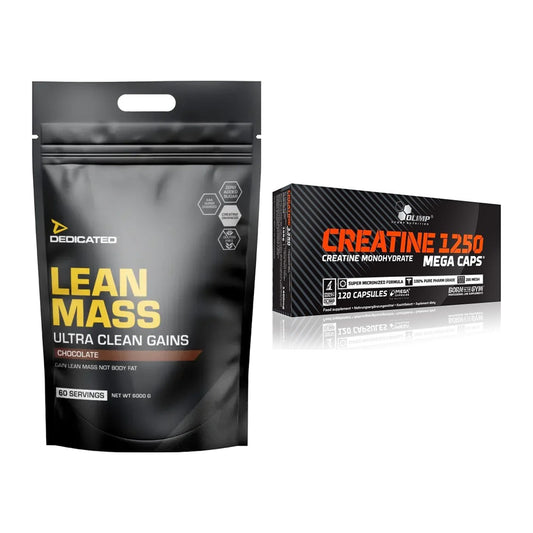 Masseaufbau-Set: Dedicated Lean Mass Gainer + Olimp Creatine Mega Caps – alle enthaltenen Artikel