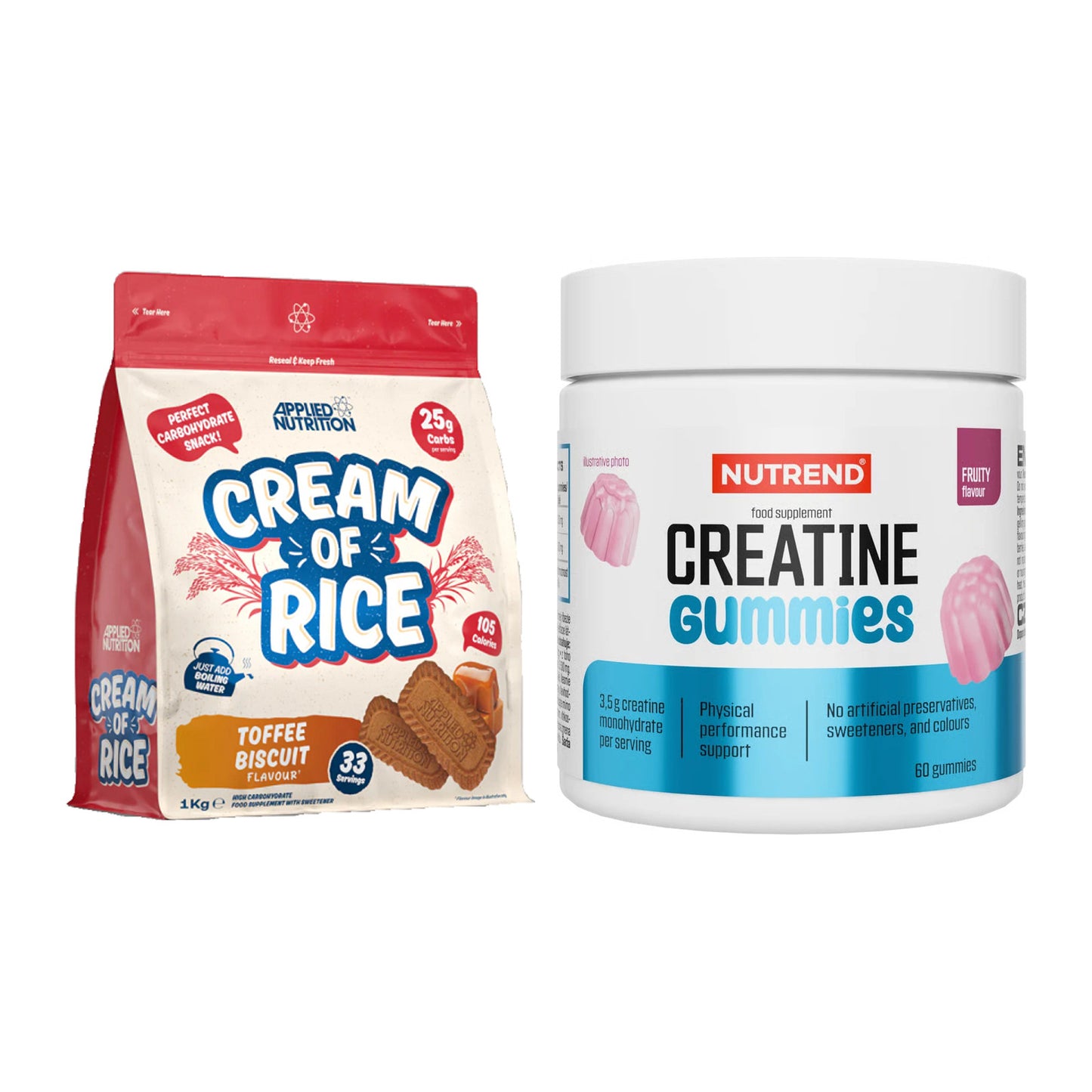 Masseaufbau-Set: Applied Nutrition Cream + Nutrend Creatine Gummies – alle enthaltenen Artikel