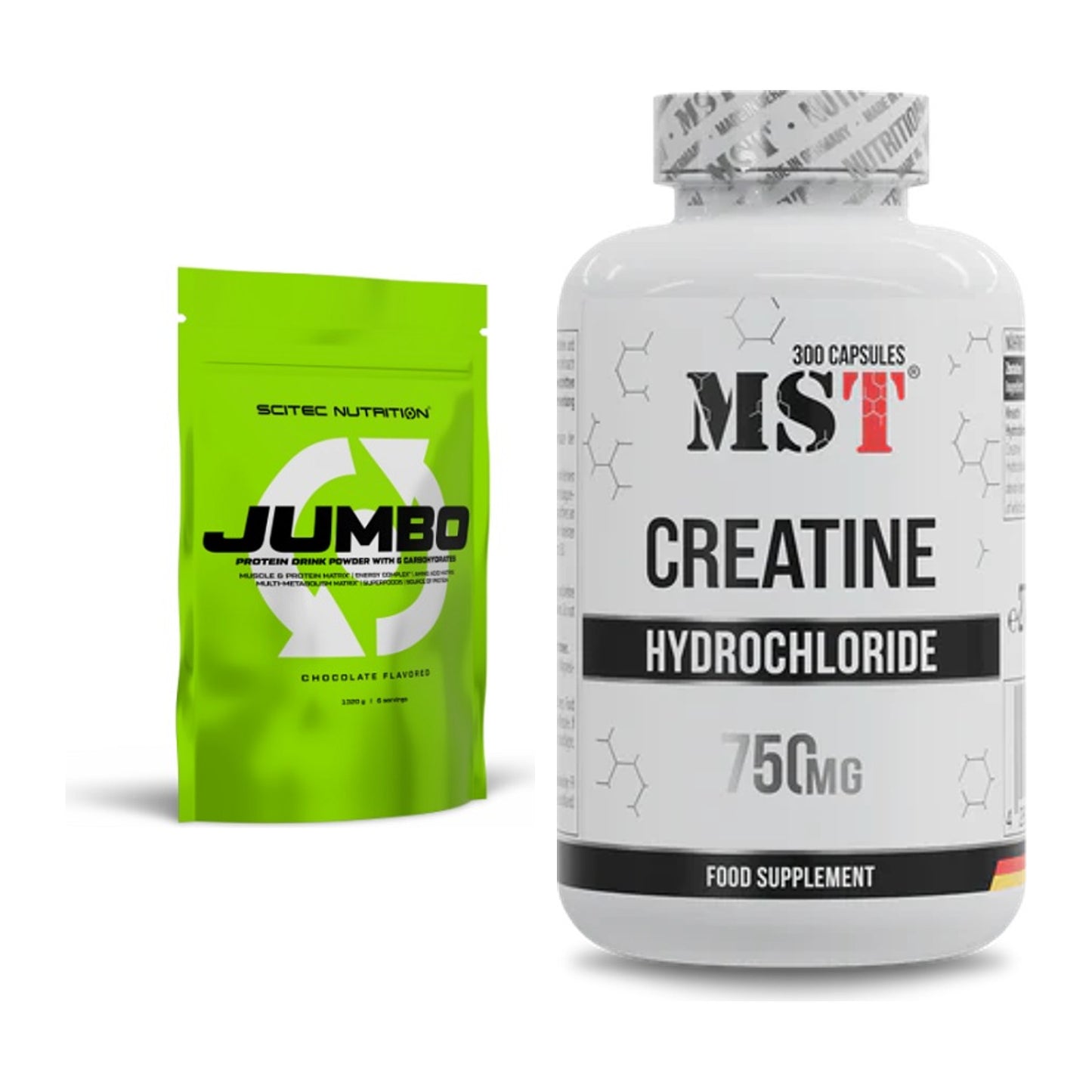 Masseaufbau-Set: Scitec Jumbo + MST Creatine HCL – alle enthaltenen Artikel