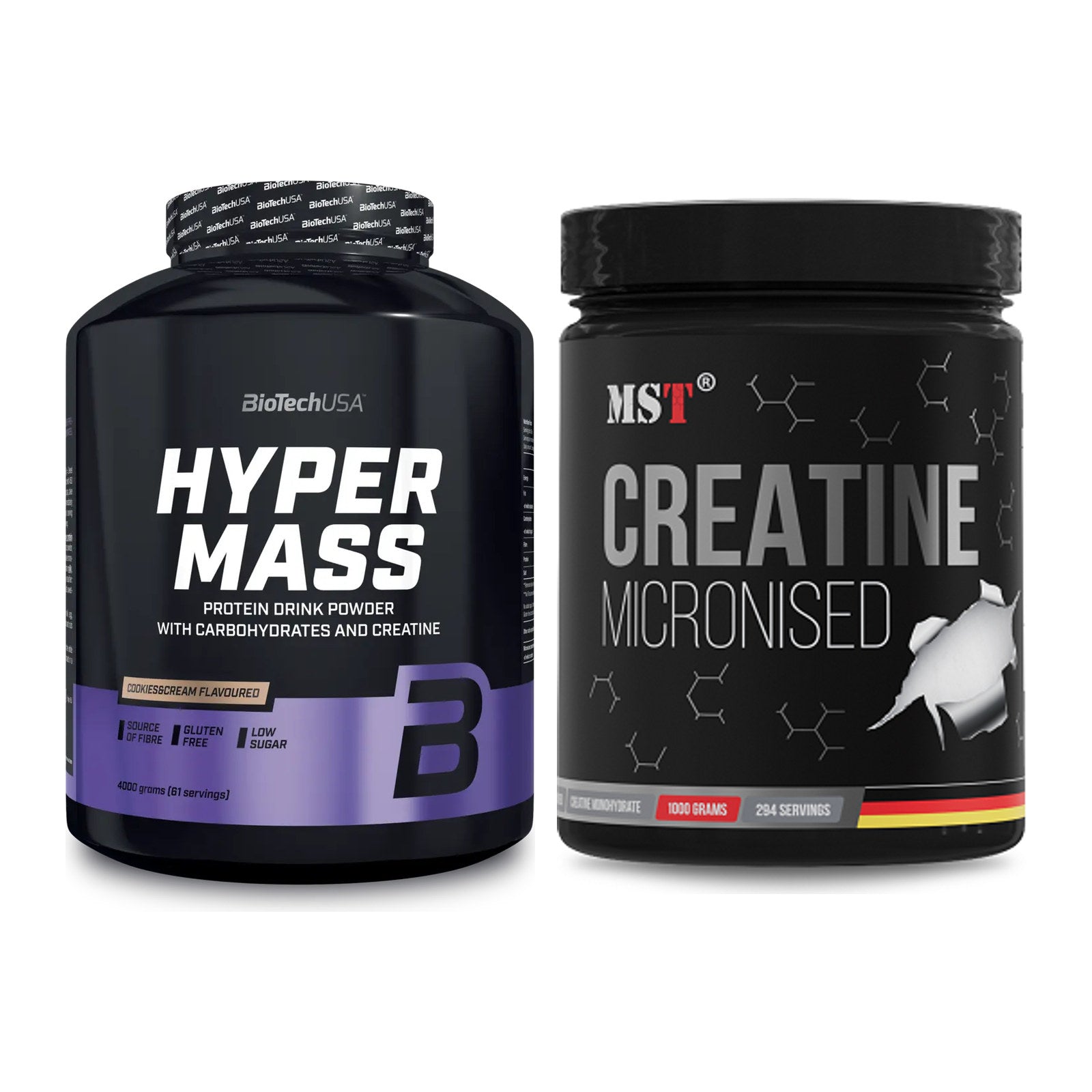 Masseaufbau-Set: BioTech Hyper Mass + MST Creatin Monohydrate – alle enthaltenen Artikel