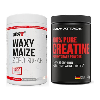Masseaufbau-Set: MST WAXY MAIZE + Body Attack 100% Pure Creatine – alle enthaltenen Artikel