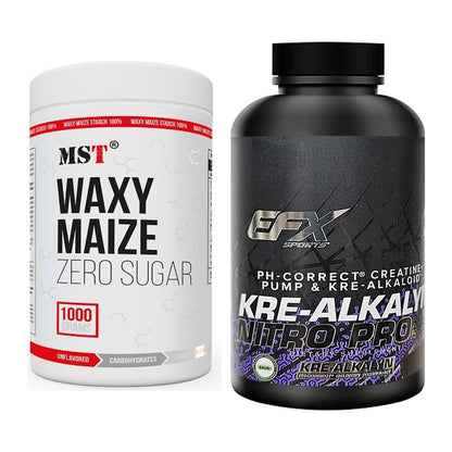 Masseaufbau-Set: MST WAXY MAIZE + EFX Kre-Alkalyn PRO 120 Super-Caps – alle enthaltenen Artikel
