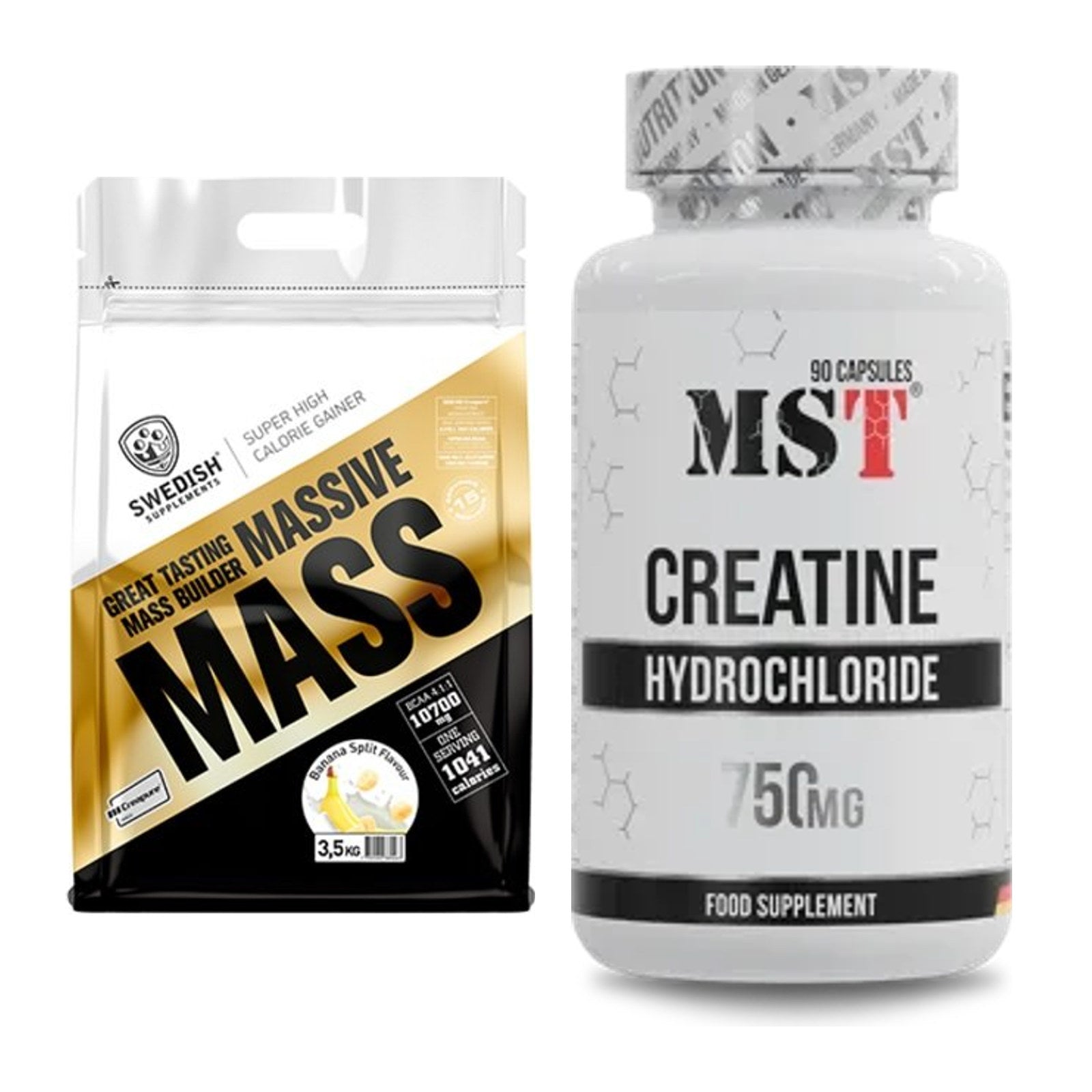 Masseaufbau-Set: Swedish Supplements Massive Mass + MST Creatin HCL – alle enthaltenen Artikel