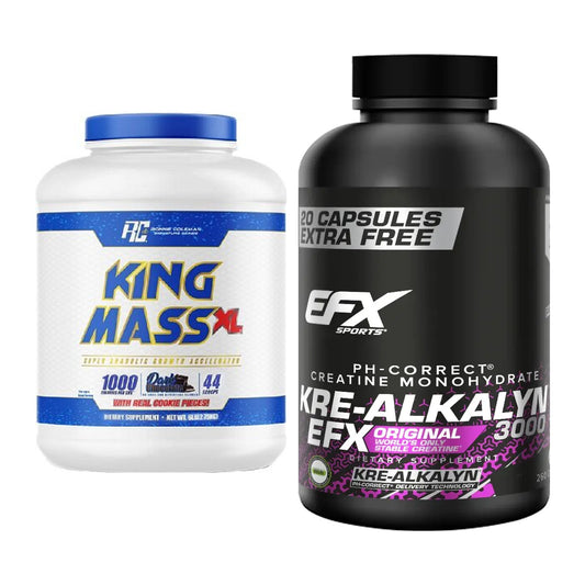 Masseaufbau-Set: Ronie Coleman RCSS King + EFX Kre-Alkalyn 3000 – alle enthaltenen Artikel