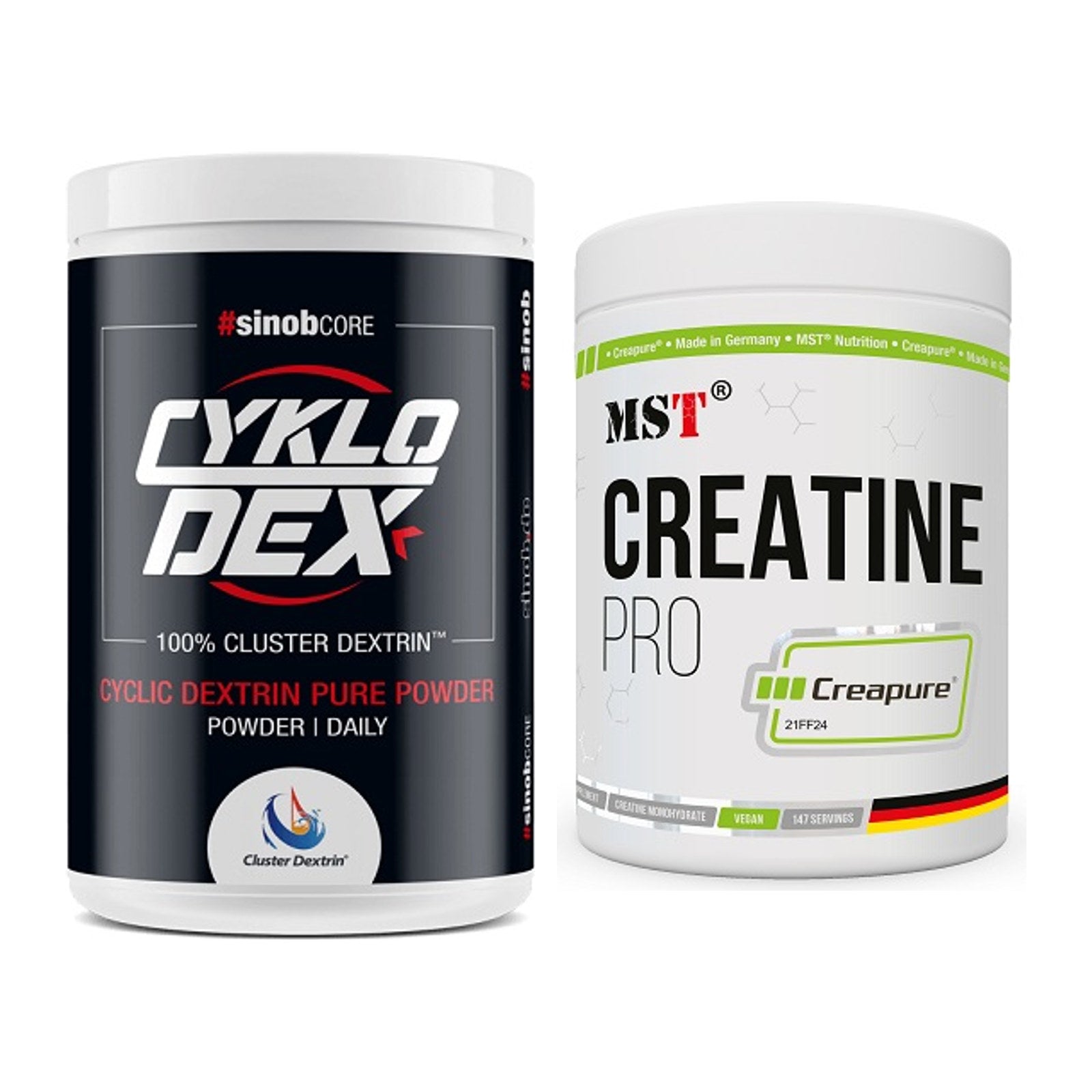 Masseaufbau-Set: Sinob Core CykloDex 1kg + MST Creatin Pro CREAPURE – alle enthaltenen Artikel