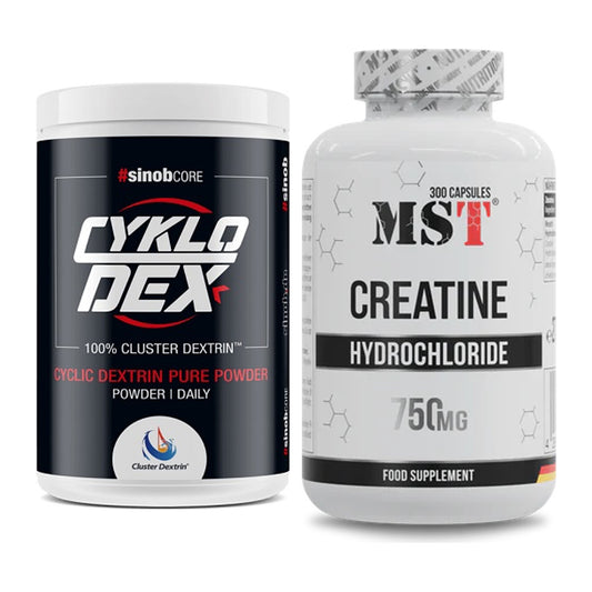Masseaufbau-Set: Sinob Core CykloDex 1kg (Cluster + MST Creatine HCL – alle enthaltenen Artikel