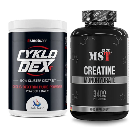 Masseaufbau-Set: Sinob Core CykloDex 1kg + MST Creatine Monohydrate – alle enthaltenen Artikel