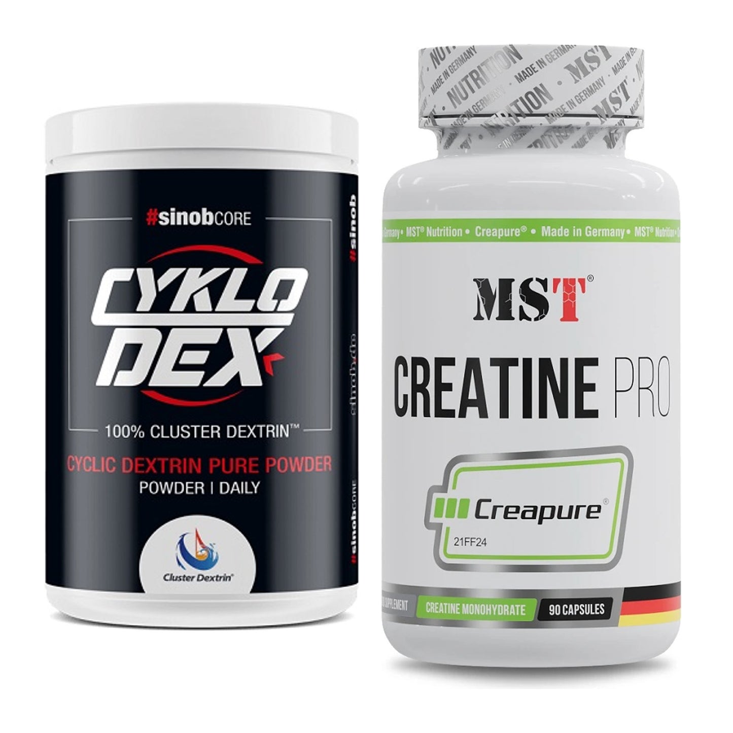 Masseaufbau-Set: Sinob Core CykloDex 1kg + MST Creatine Pro CREAPURE – alle enthaltenen Artikel