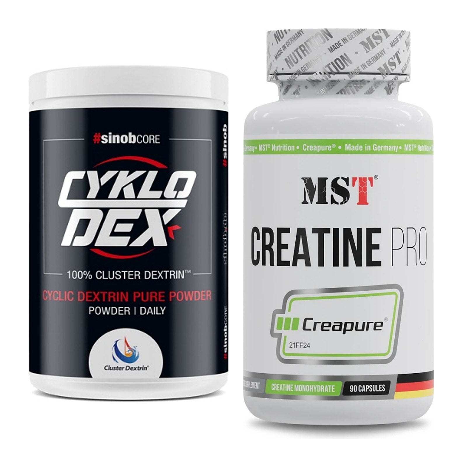 Masseaufbau-Set: Sinob Core CykloDex 1kg + MST Creatine Pro CREAPURE – alle enthaltenen Artikel