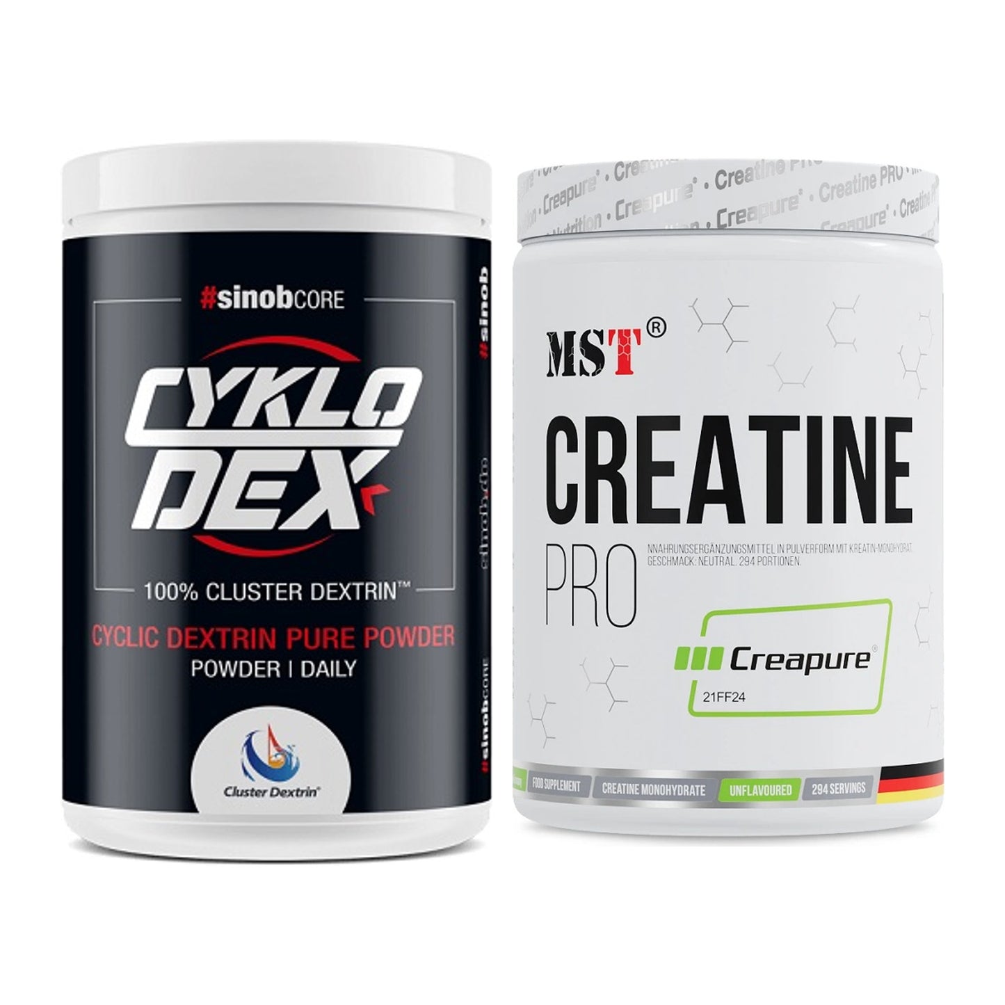 Masseaufbau-Set: Sinob Core CykloDex 1kg + MST Creatin Pro CREAPURE – alle enthaltenen Artikel