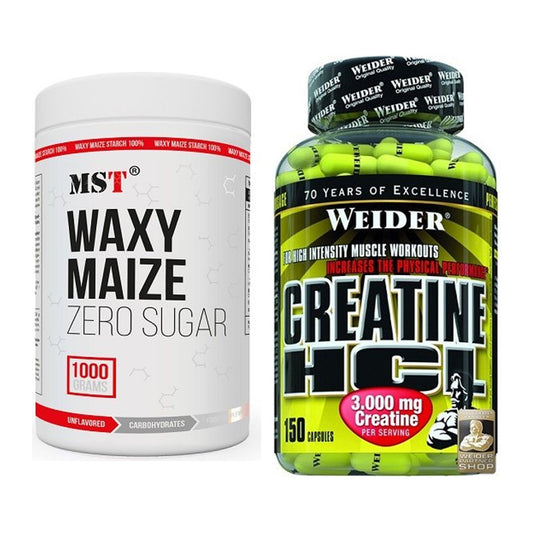 Masseaufbau-Set: MST WAXY MAIZE + Weider Creatin HCL – alle enthaltenen Artikel