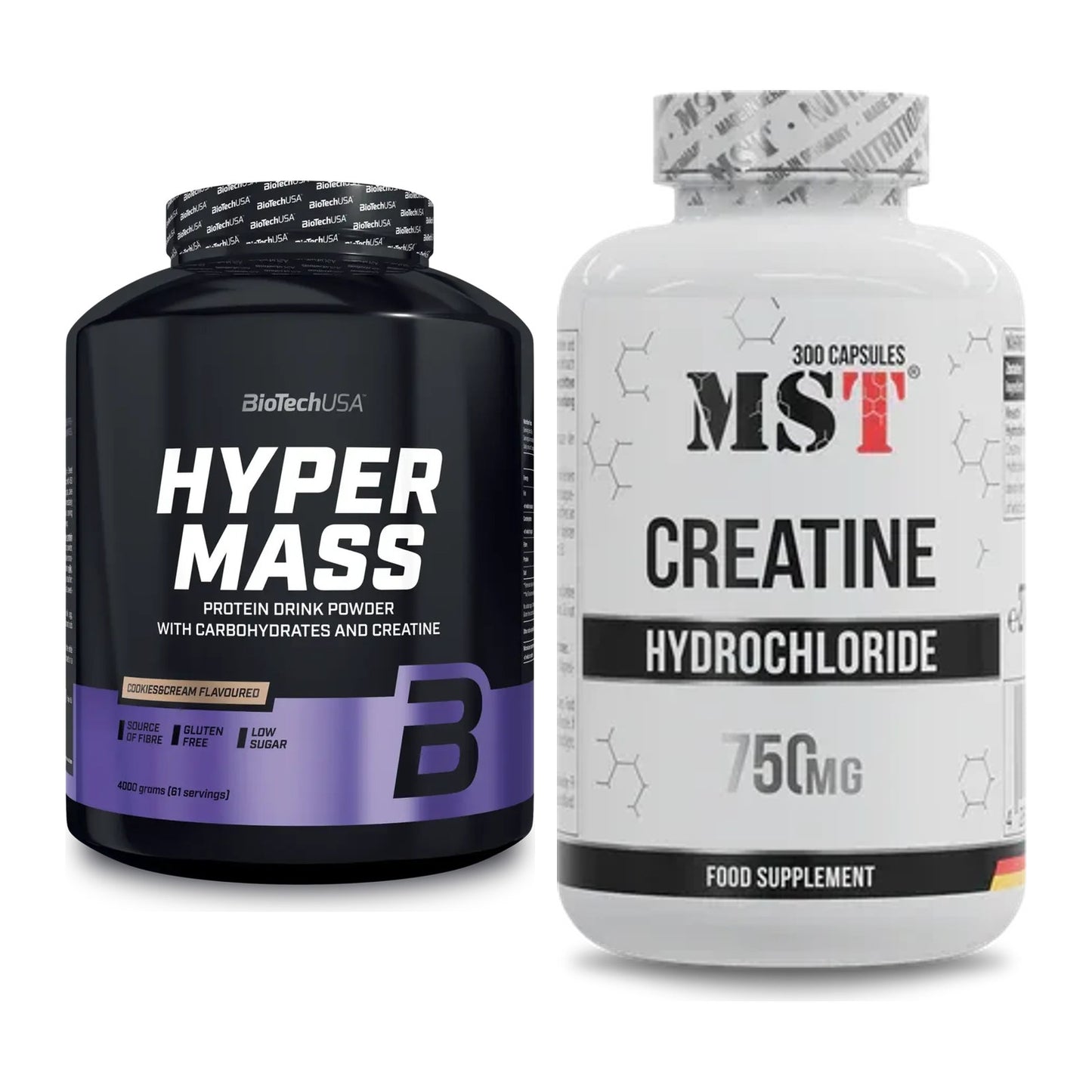 Masseaufbau-Set: BioTech Hyper Mass 4000g + MST Creatine HCL – alle enthaltenen Artikel