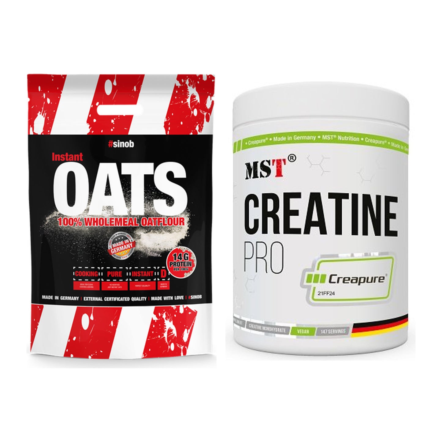 Masseaufbau-Set: Sinob Instant Oats + MST Creatin Pro CREAPURE – alle enthaltenen Artikel