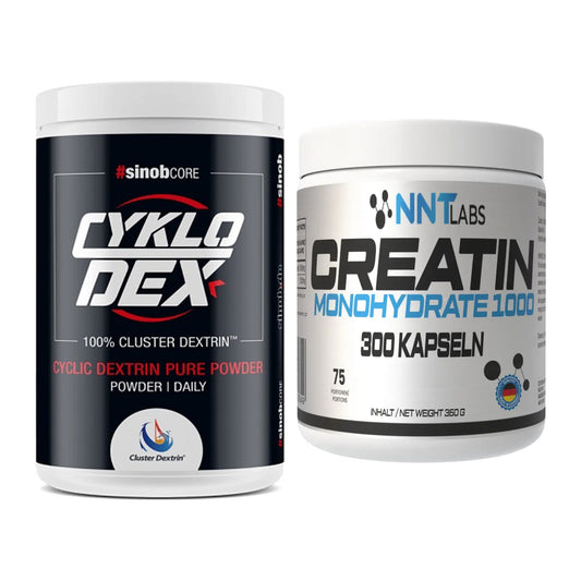 Masseaufbau-Set: Sinob Core CykloDex 1kg + NNT Creatin 1000 mg – alle enthaltenen Artikel