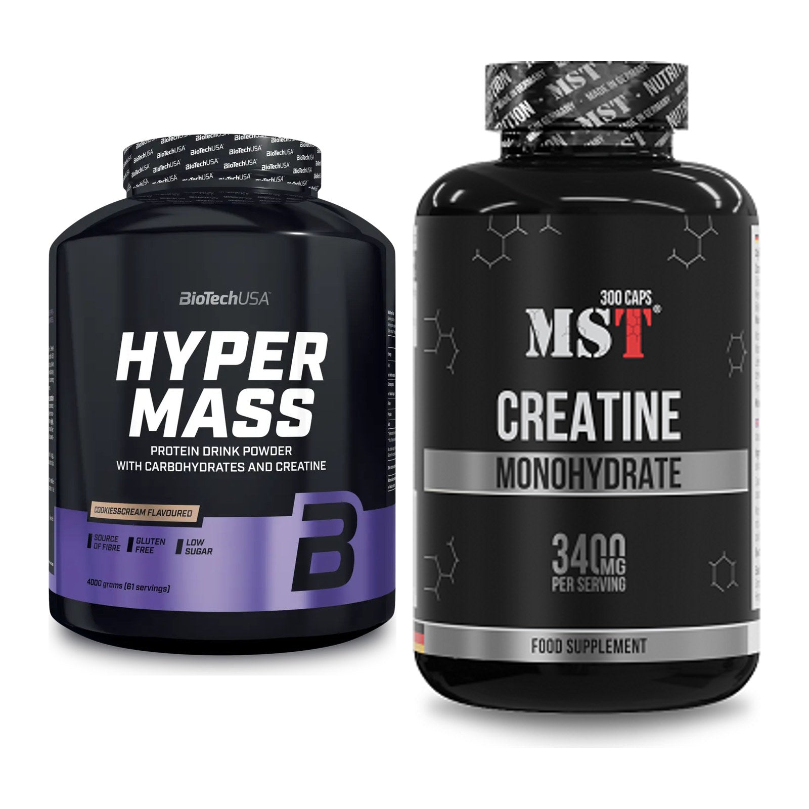 Masseaufbau-Set: BioTech Hyper Mass + MST Creatine Monohydrate – alle enthaltenen Artikel