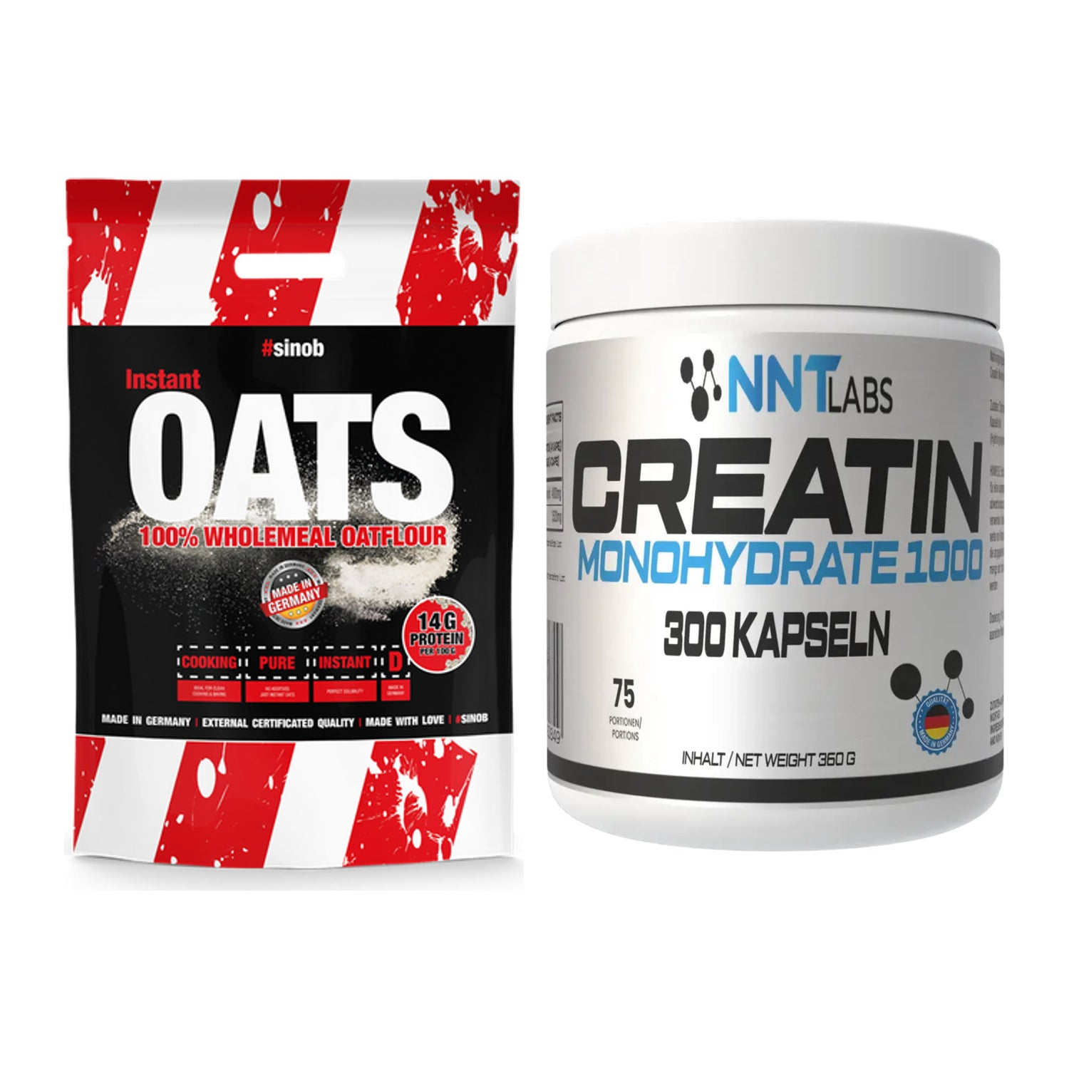 Masseaufbau-Set: Sinob Instant Oats + NNT Creatin 1000 mg – alle enthaltenen Artikel