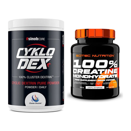 Masseaufbau-Set: Sinob Core CykloDex 1kg + Scitec Creatine – alle enthaltenen Artikel