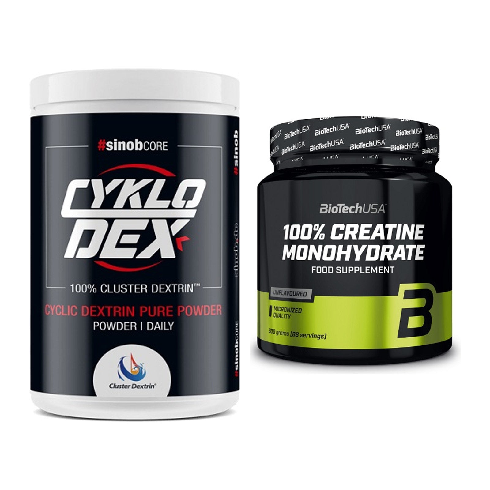 Masseaufbau-Set: Sinob Core CykloDex 1kg + BioTech Creatine – alle enthaltenen Artikel