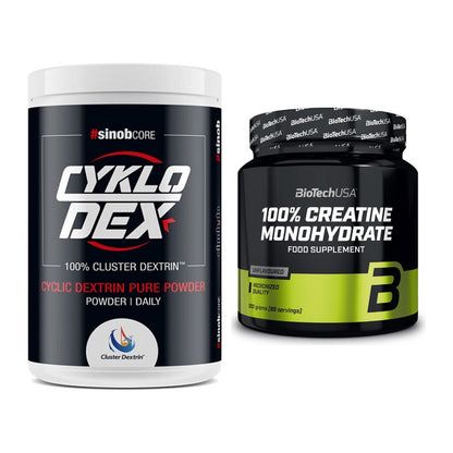 Masseaufbau-Set: Sinob Core CykloDex 1kg + BioTech Creatine – alle enthaltenen Artikel