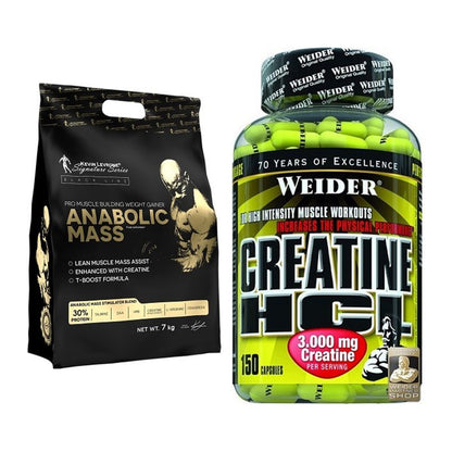 Masseaufbau-Set: Kevin Levrone Anabolic Mass + Weider Creatin HCL – alle enthaltenen Artikel