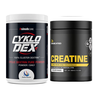 Masseaufbau-Set: Sinob Core CykloDex 1kg (Cluster + Dedicated Creatine – alle enthaltenen Artikel