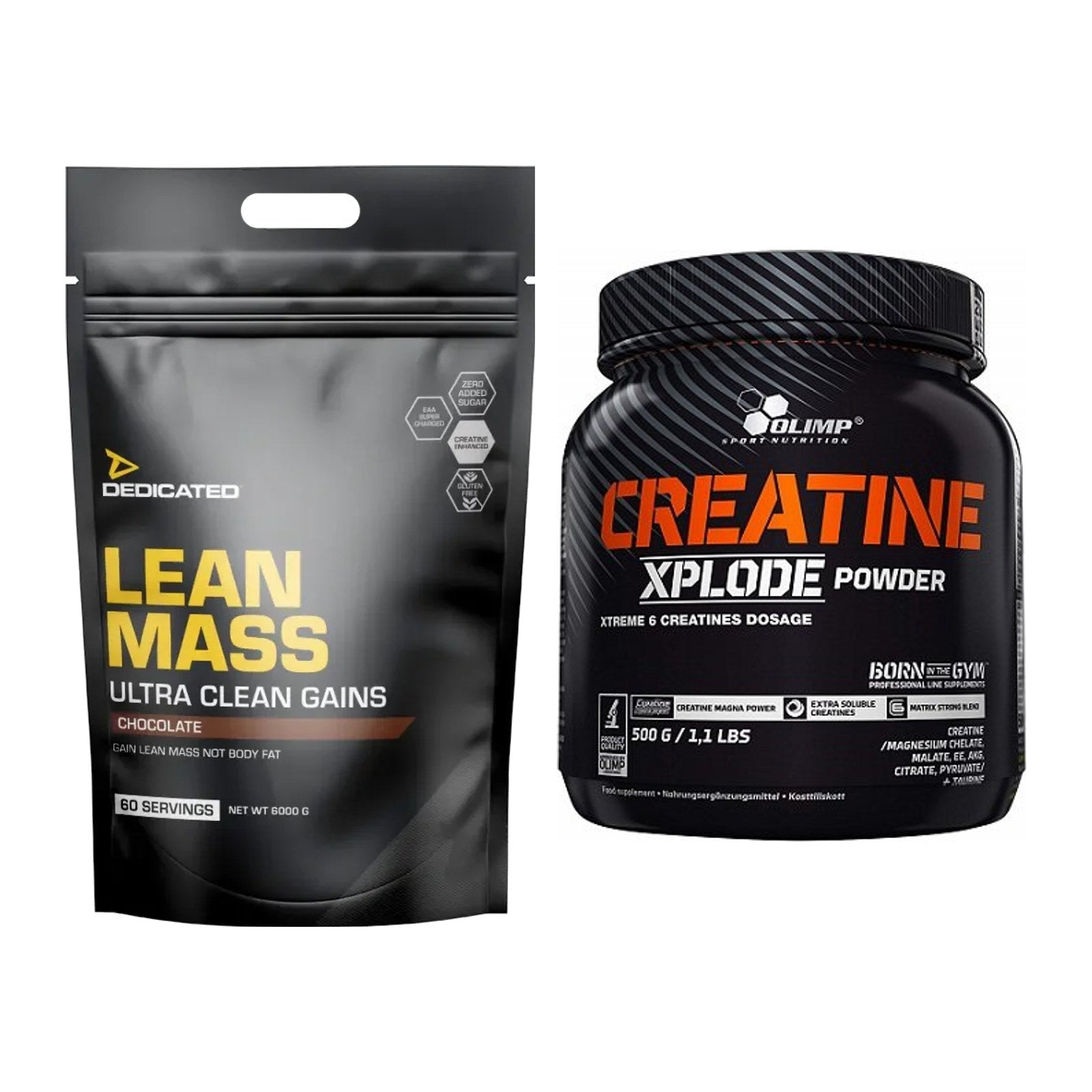 Masseaufbau-Set: Dedicated Lean Mass + Olimp Creatine Xplode – alle enthaltenen Artikel