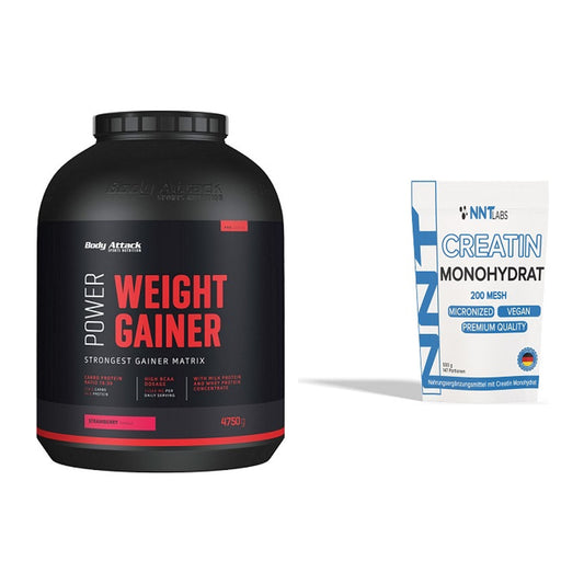 Masseaufbau-Set: Body Attack Power Weight + NNT Creatin Monohydrat – alle enthaltenen Artikel