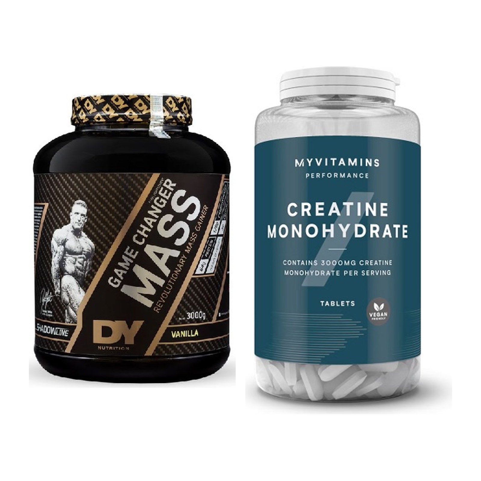 Masseaufbau-Set: DY Nutrition Game Changer + MyProtein MyVitamins – alle enthaltenen Artikel