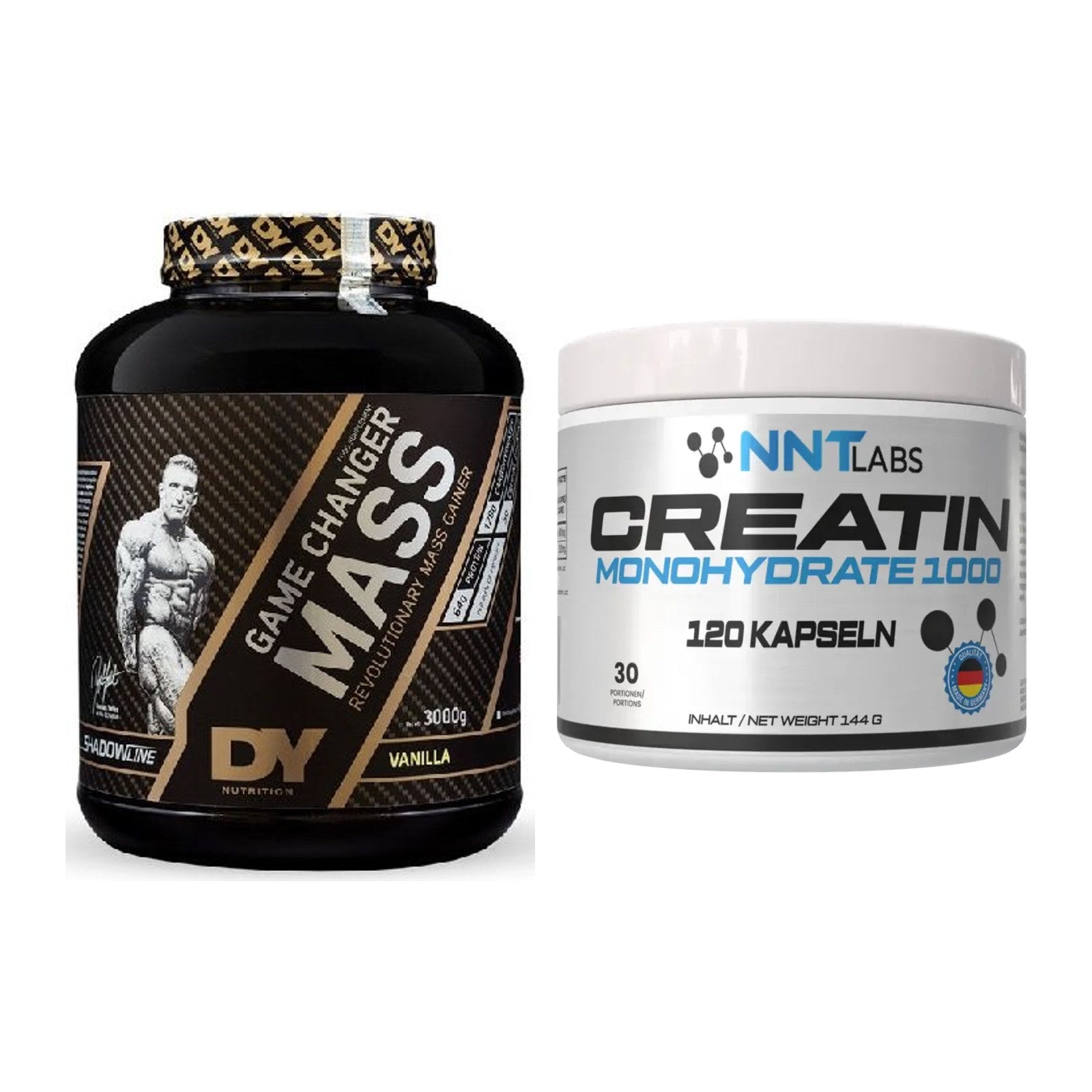 Masseaufbau-Set: DY Nutrition Game Changer Mass + NNT Creatin 1000 mg – alle enthaltenen Artikel