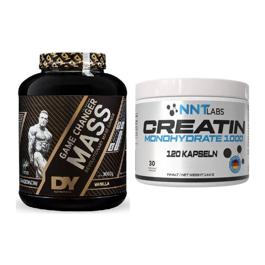 Masseaufbau-Set: DY Nutrition Game Changer Mass + NNT Creatin 1000 mg – alle enthaltenen Artikel