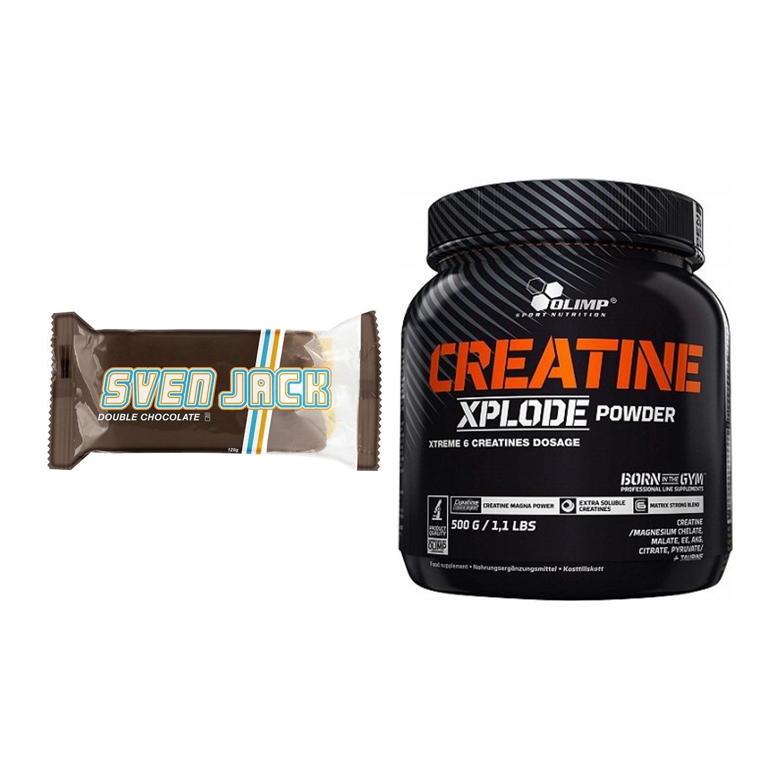 Masseaufbau-Set: Sven Jack (Energycake) 24 + Olimp Creatine Xplode – alle enthaltenen Artikel