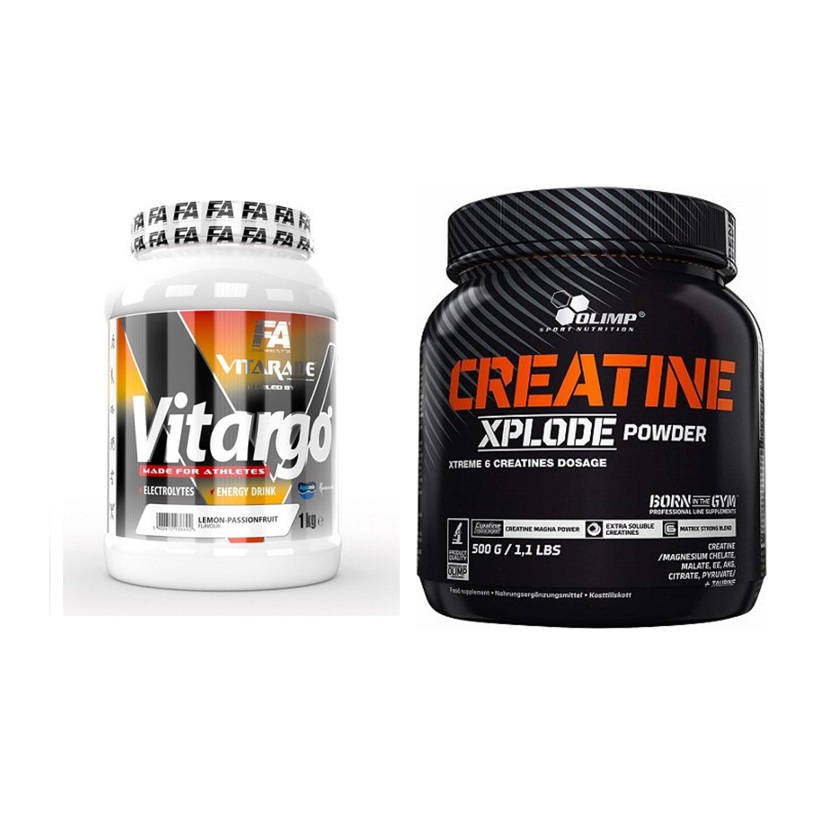 Masseaufbau-Set: FA Vitarade Vitargo + Olimp Creatine Xplode – alle enthaltenen Artikel