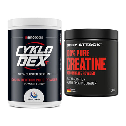 Masseaufbau-Set: Sinob Core CykloDex 1kg + Body Attack 100% Pure – alle enthaltenen Artikel