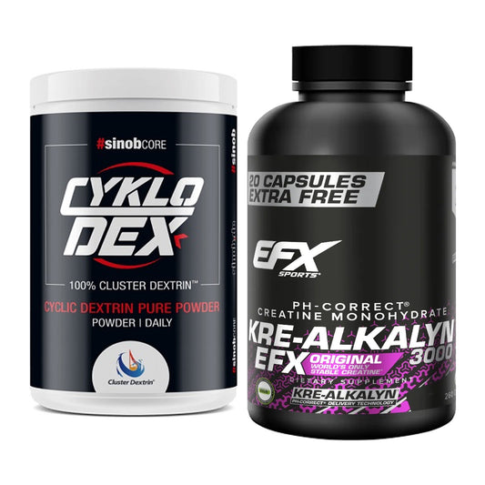 Masseaufbau-Set: Sinob Core CykloDex 1kg + EFX Kre-Alkalyn 3000 – alle enthaltenen Artikel