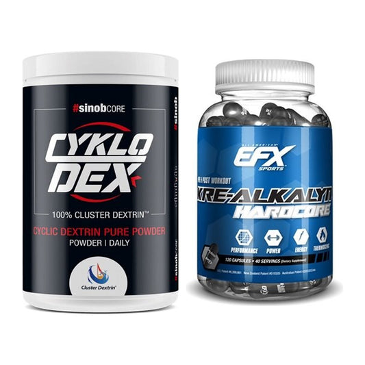 Masseaufbau-Set: Sinob Core CykloDex 1kg + EFX Kre-Alkalyn Hardcore – alle enthaltenen Artikel