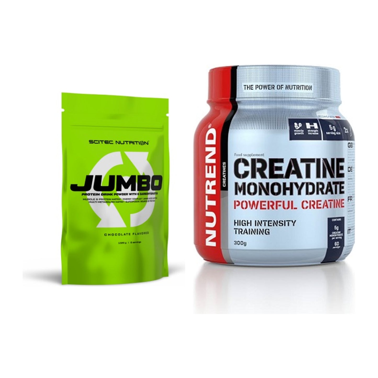 Masseaufbau-Set: Scitec Jumbo + Nutrend Creatine Monohydrate – alle enthaltenen Artikel
