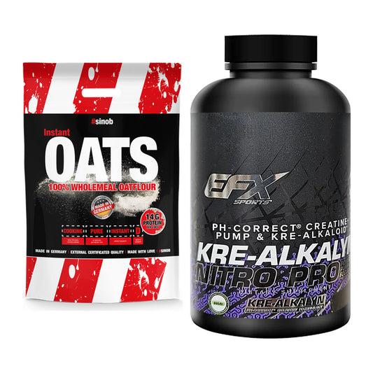 Masseaufbau-Set: Sinob Instant Oats + EFX Kre-Alkalyn PRO 120 – alle enthaltenen Artikel