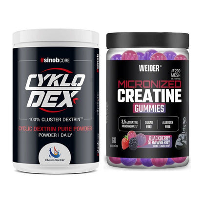 Masseaufbau-Set: Sinob Core CykloDex 1kg + Weider Micronized – alle enthaltenen Artikel