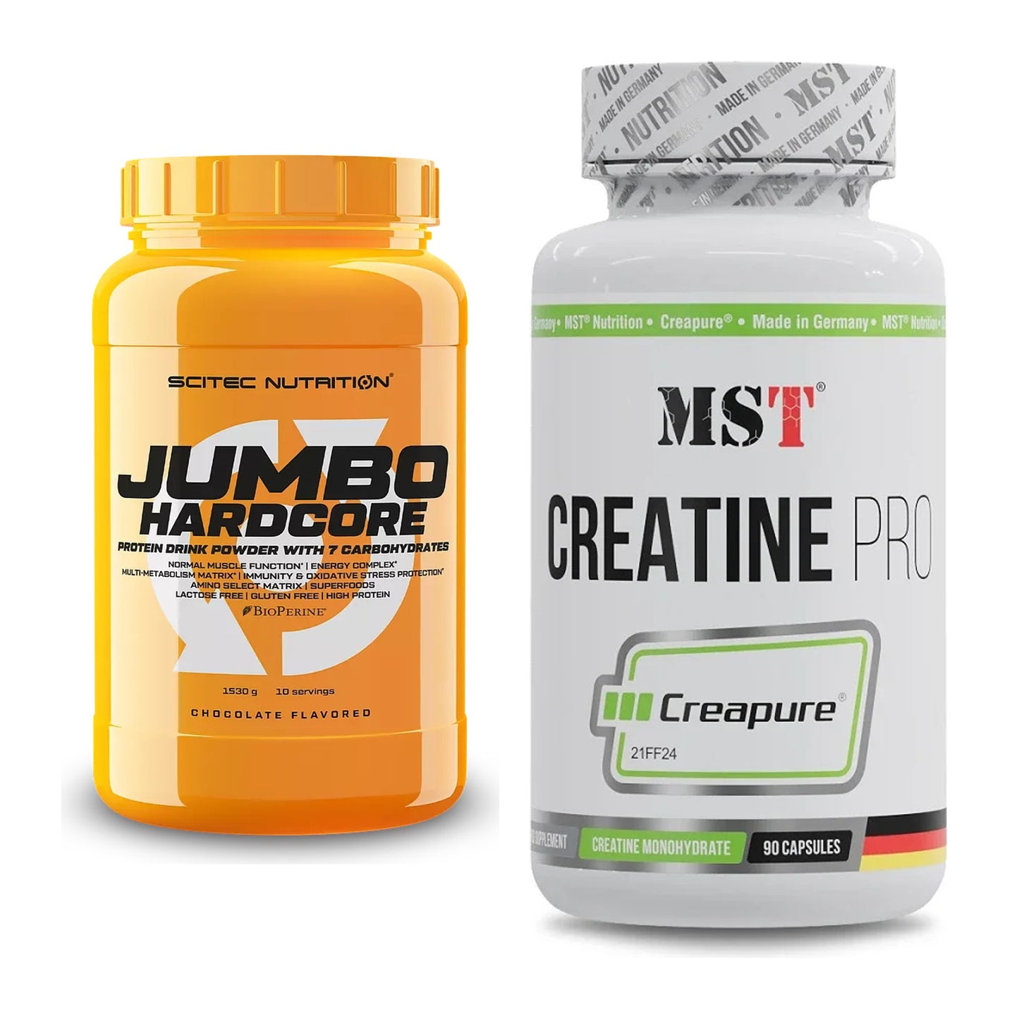 Masseaufbau-Set: Scitec Jumbo Hardcore1530 + MST Creatine Pro CREAPURE – alle enthaltenen Artikel