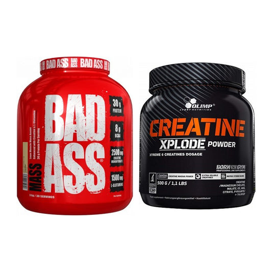Masseaufbau-Set: BAD ASS MASS + Olimp Creatine Xplode 500g Pulver – alle enthaltenen Artikel
