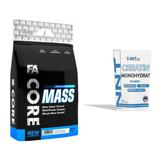 Masseaufbau-Set: FA Nutrition Core Mass 3000g + NNT Creatin Monohydrat – alle enthaltenen Artikel