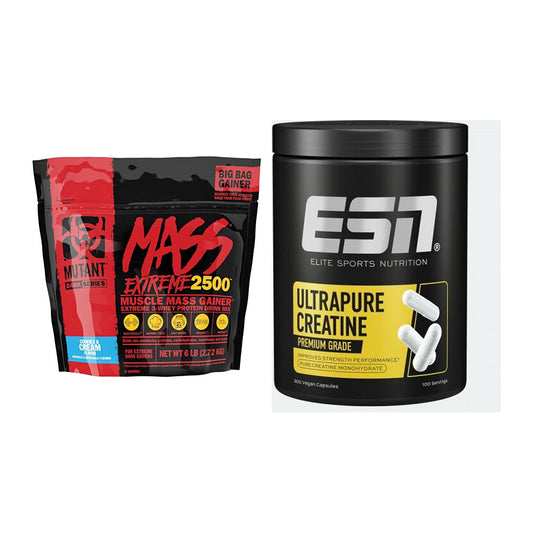 Masseaufbau-Set: Mutant Mass XXXTREME 2500 + ESN Ultrapure Creatine – alle enthaltenen Artikel