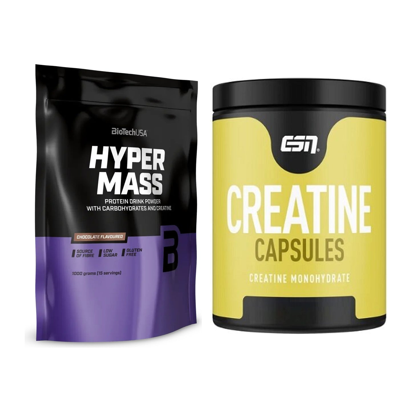 Masseaufbau-Set: BioTech Hyper Mass + ESN Ultrapure Creatine – alle enthaltenen Artikel