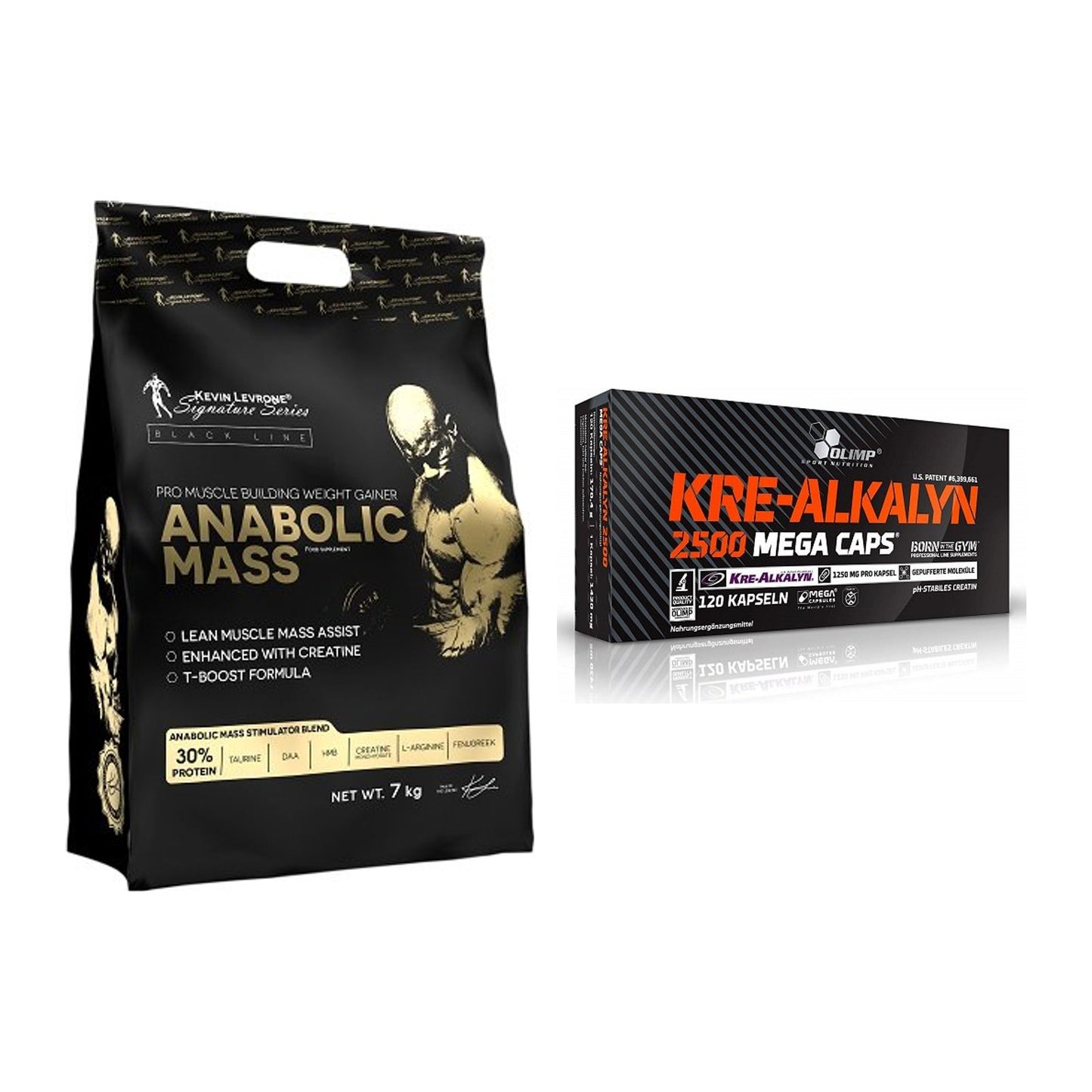 Masseaufbau-Set: Kevin Levrone Anabolic Mass + Olimp Kre Alkalyn 2500 – alle enthaltenen Artikel