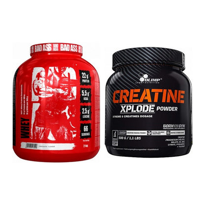 Masseaufbau-Set: BAD ASS Whey + Olimp Creatine Xplode 500g Pulver – alle enthaltenen Artikel