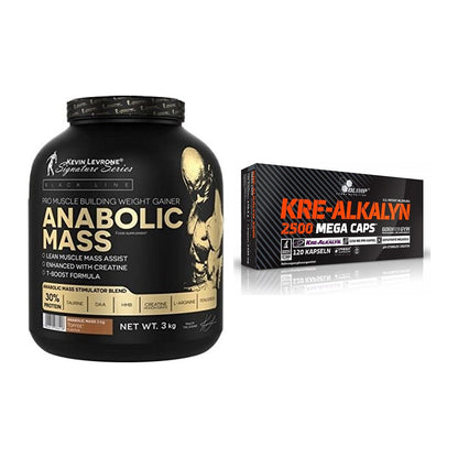 Masseaufbau-Set: Kevin Levrone Anabolic + Olimp Kre Alkalyn 2500 – alle enthaltenen Artikel