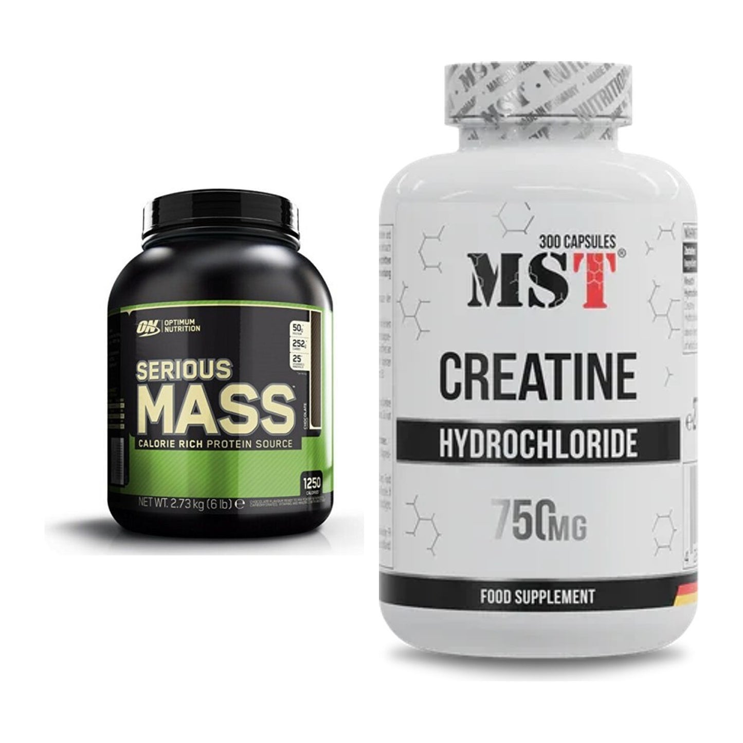 Masseaufbau-Set: Optimum Nutrition Serious Mass + MST Creatine HCL – alle enthaltenen Artikel